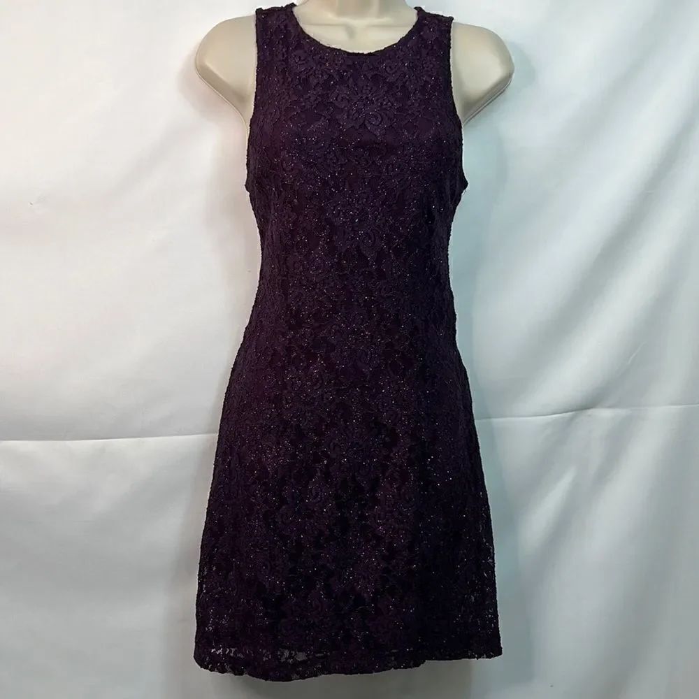 Speechless Purple Lace Glittering Event Dress size Small NWT